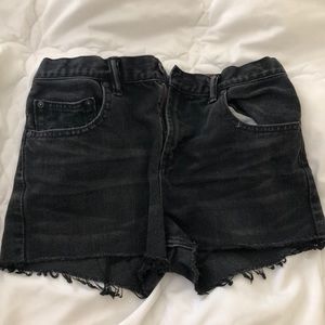 black denim shorts